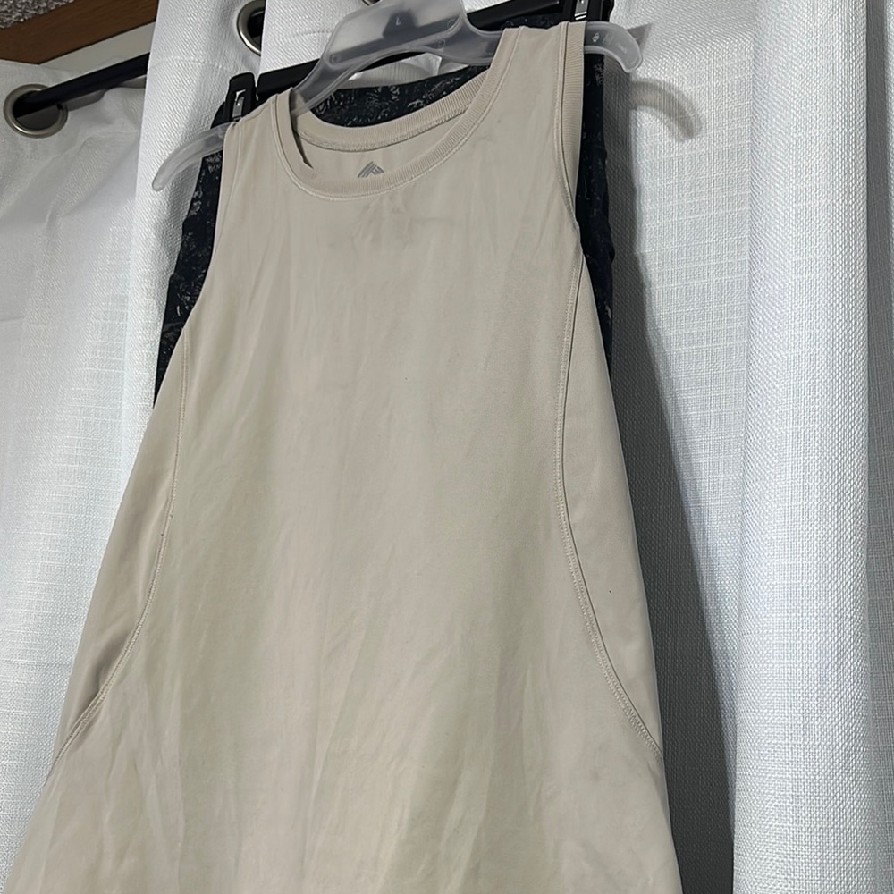 Chic Beige Sleeveless Athletic Top/leggings